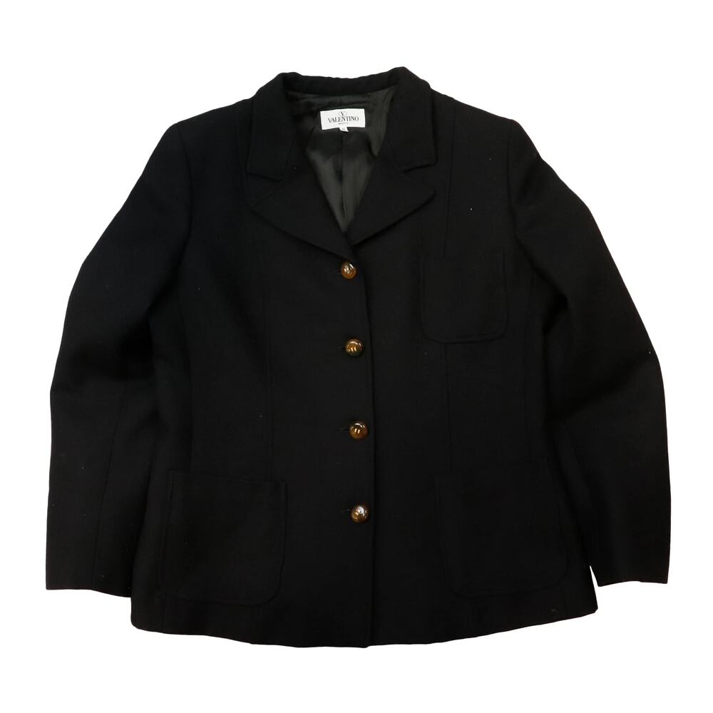 Vintage Valentino Miss V Navy Wool Blazer Size 48/14